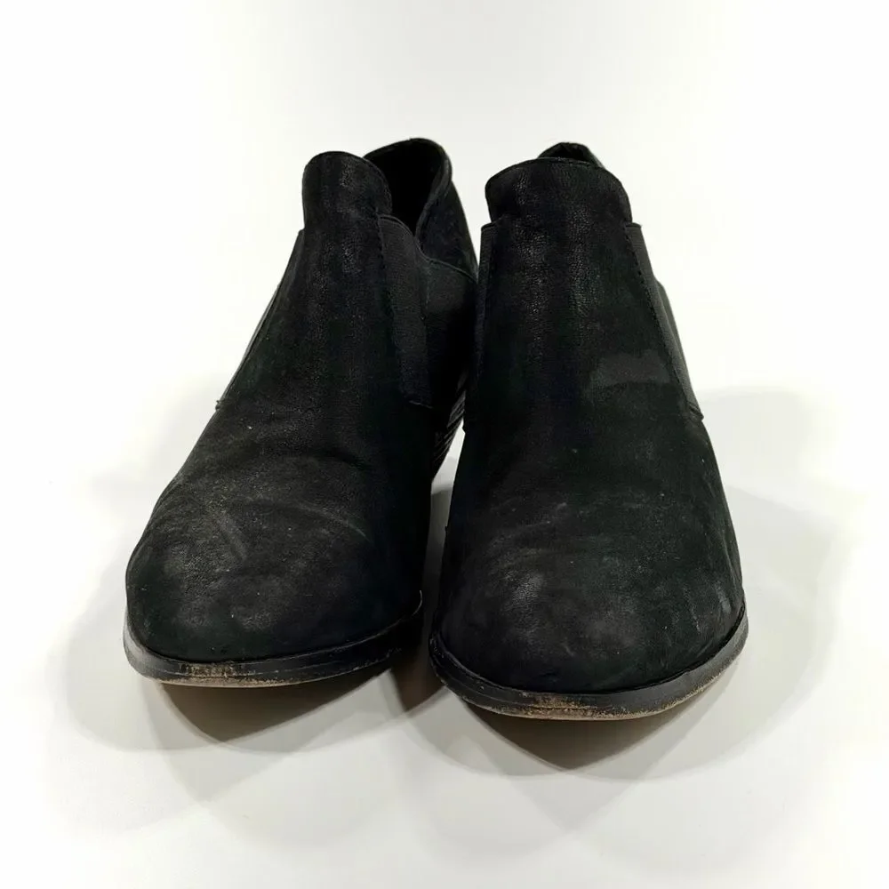 Eileen Fisher Black Suede Leather stretch bootie 7